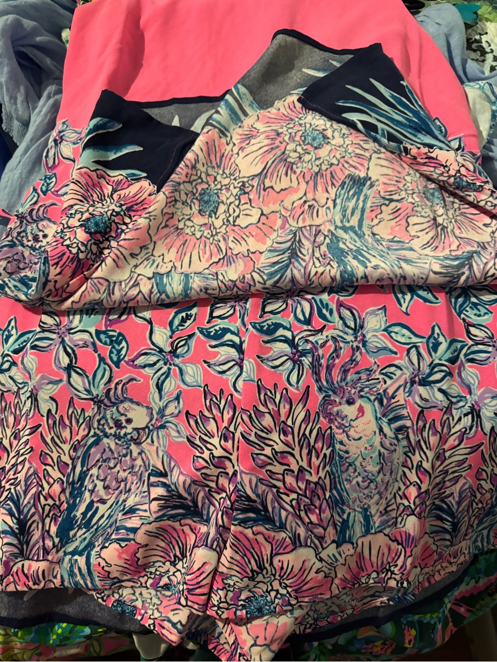 Lilly Pulitzer Donna Romper Hot Pink Floral Border Shift EUC - Picture 4 of 5